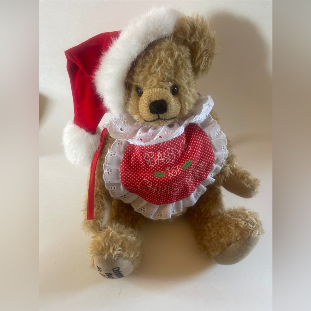 RARE!! Hermann spielwaren bear  Mohair Jointed Limited Edition Christmas 1981